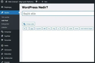 WordPress Nedir? Web Sayfası Oluşturma